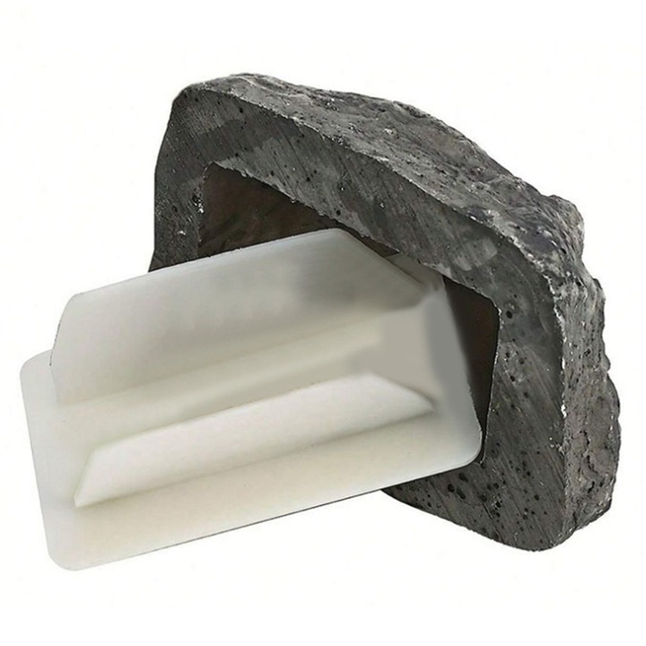 Kulcstartó doboz, kőutánzat, műgyanta, szél- és esőálló, 8.3x5.7x4.5cm
