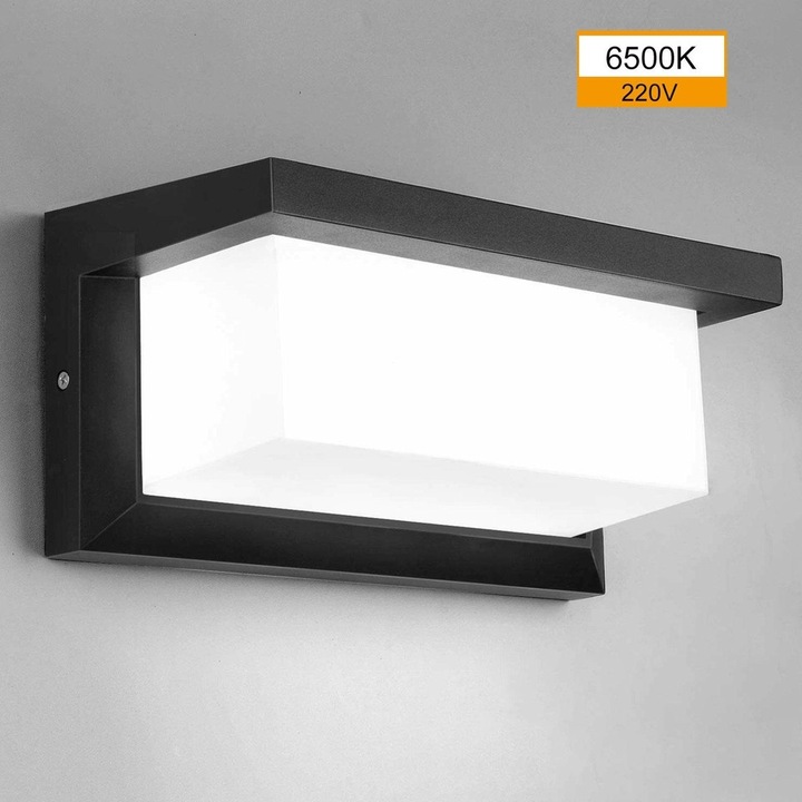 Aplica de perete LED, iluminat exterior, alb, 26x12.5x12.5cm, impermeabil IP65