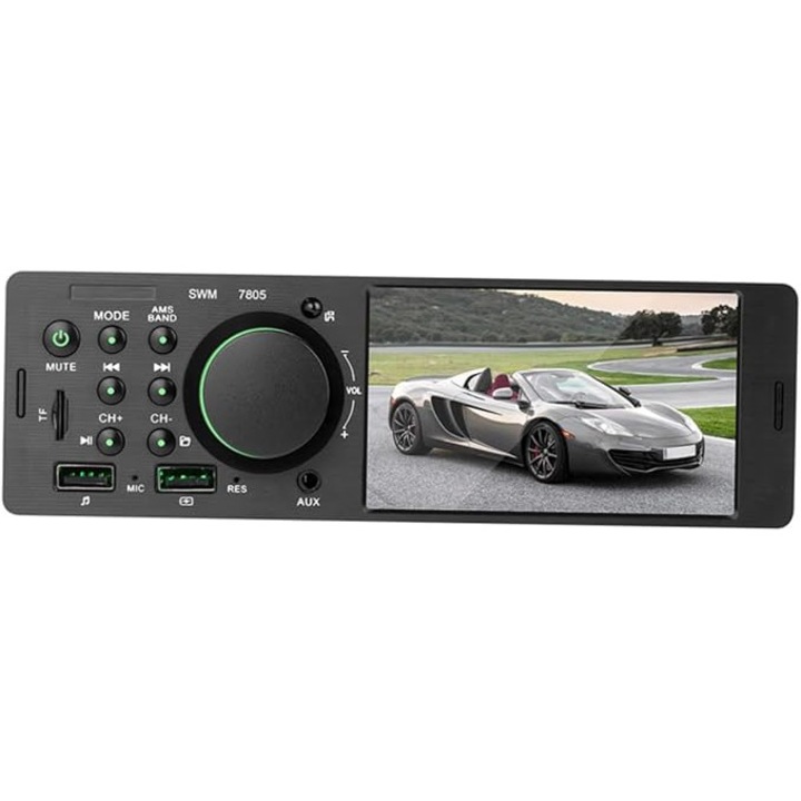 Player auto 4 inch, radio negru, set multifunctional, conectare smartphone