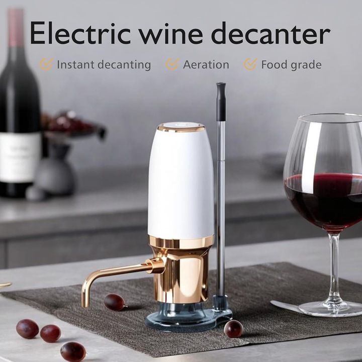 Dispenser de vin electric, tirbusoane si dopuri, design elegant, usor de utilizat, set