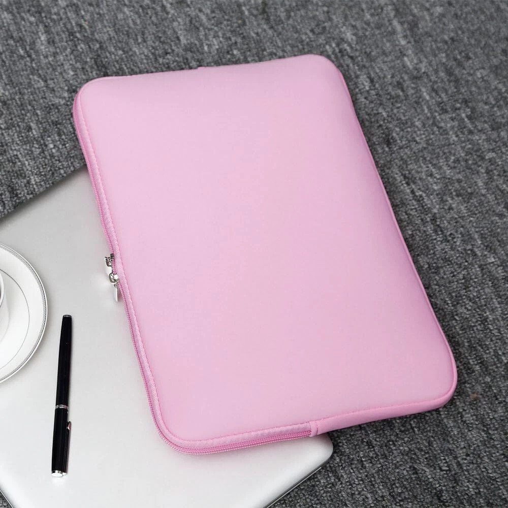 Geanta laptop 13-16 inch, roz, protectie interioara, fermoar rezistent