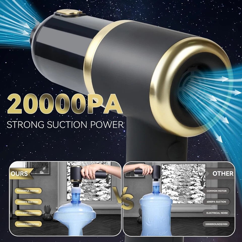 Aspirator portabil 4 in 1, 120W, 20000PA, cu filtru HEPA, accesorii multiple, fara fir, pentru curatenie auto si acasa