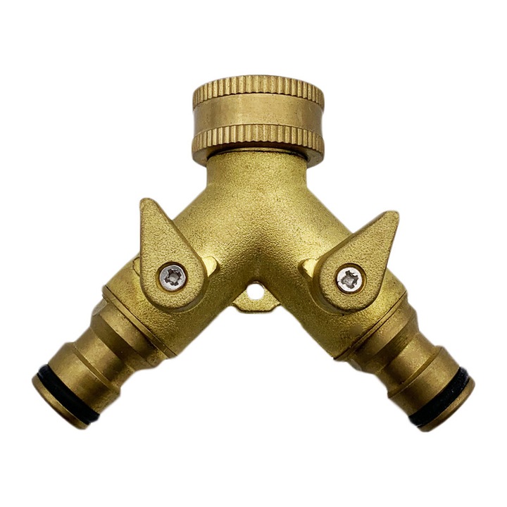 Mufa de irigare, doua cai, plastic rezistent, pentru robinet gradina