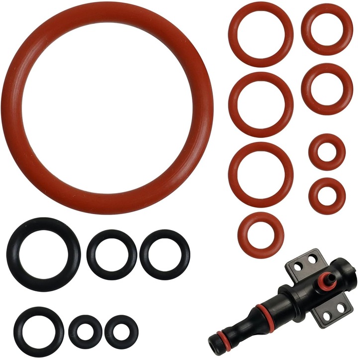 Set 15 O-ringuri, piese de schimb pentru aparate de cafea, dimensiuni precise, material silicon, multicolor