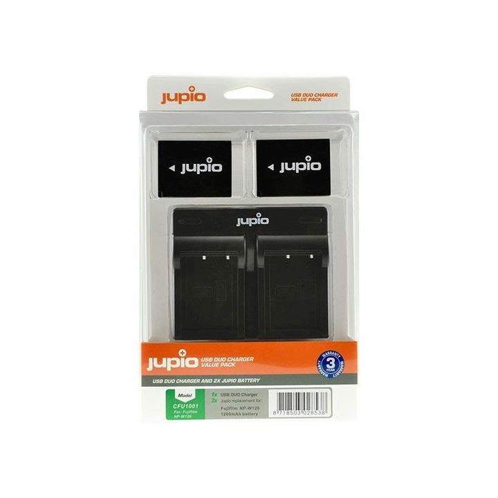 Incarcator dublu Jupio cu 2 baterii Fuji W126S