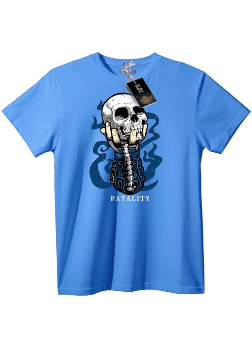 Halálos Koponya Póló, Világoskék, XS