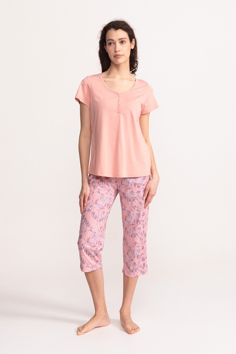 Soft & Seven BY SOFIAMAN, Pijama din amestec de modal Salma, Roz somon