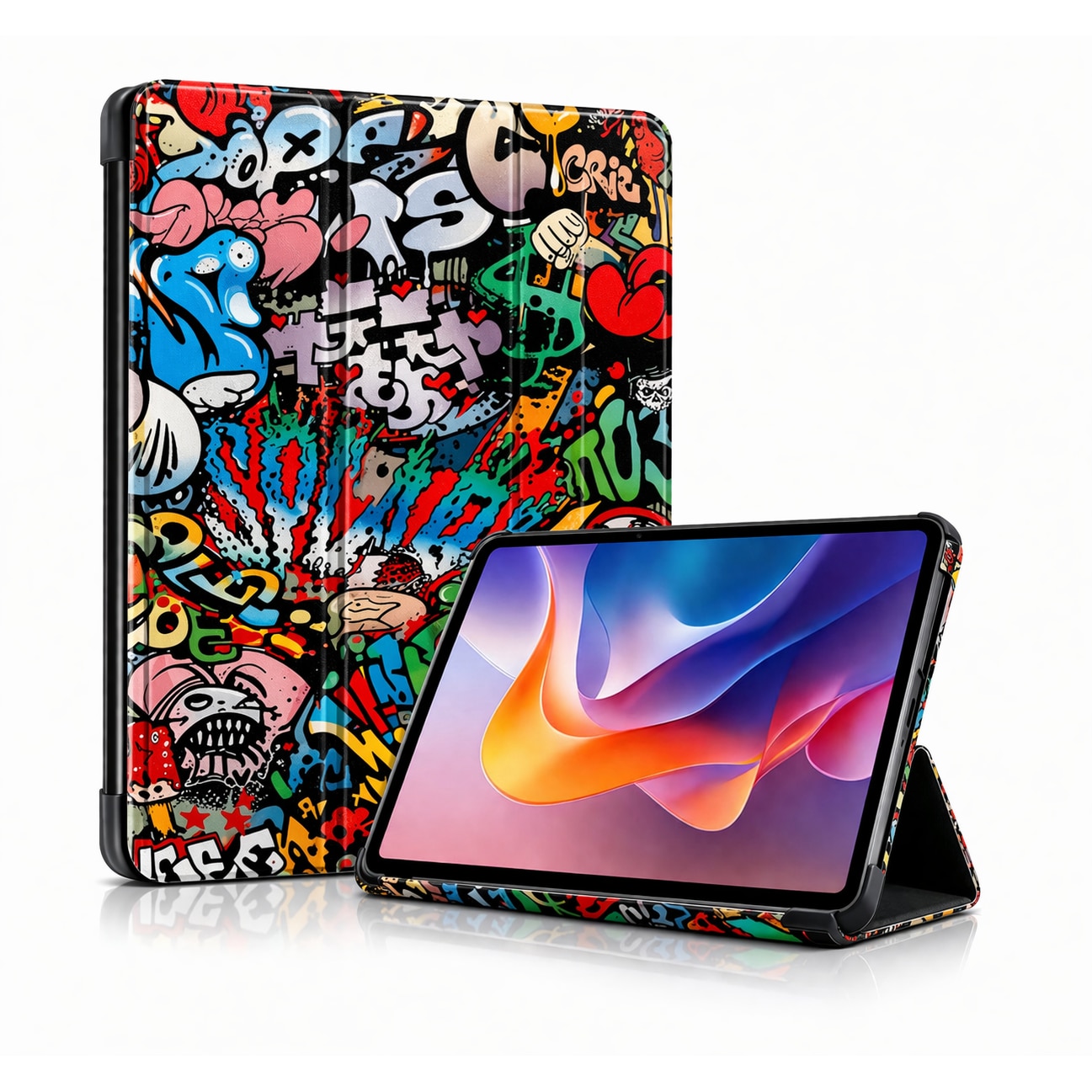 Husă tabletă DAMUR, protecție 360, piele eco, design street style, multicolor, pentru iPad Pro 11 (2024/2025)