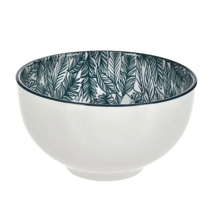 Bol portelan frunze petrol alb 12x6.5cm 420ml