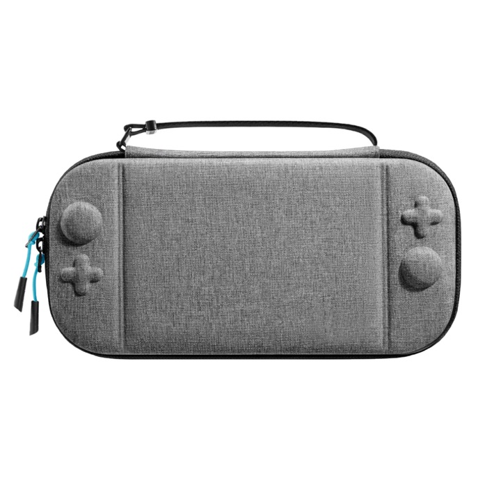 Husa de transport pentru consola Nintendo Switch 2, YAXO, Tahoe, Rezistenta la apa si socuri, Margini ranforsate, Spatiu pentru jocuri si accesorii, Gri Stone