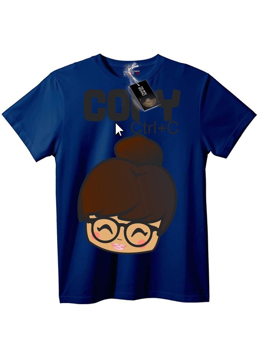 Tricou Fată Desen Animat, Albastru închis, XXS