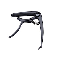 Capodastru din aliaj de zinc negru, 2 in 1 cu extractor de pini pentru corzi, pentru chitara acustica, chitara electrica, ukulele, bas, 9x7cm