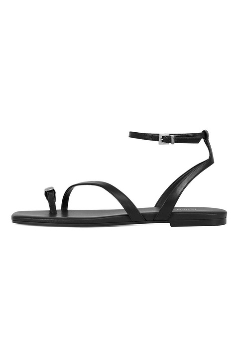 Potamy, Sandale de piele cu inel pe deget, Negru