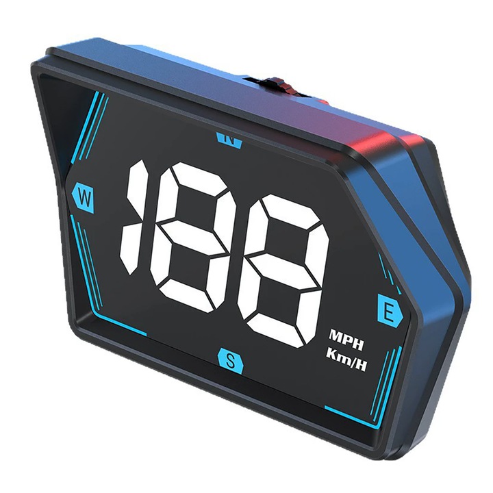 Дисплей Head-Up за кола, BOMSTOM GPS скоростомер, Plug and Play, с USB връзка, с компас, HD дисплей скоростомер за всички превозни средства, черен