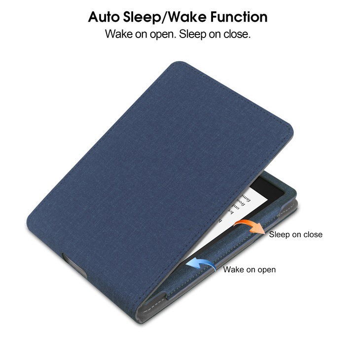 Husa subtire pentru Kindle Paperwhite, material durabil, interior din microfibra, deschidere sus-jos