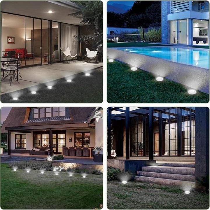 Комплект от 5 соларни градински лампи 8LED студено бяло IP44 20x10x10cm