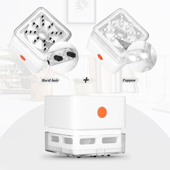 Aspirator mini desktop, Type-C reincarcabil, putere mare de aspiratie, zgomot redus, set cu perie de curatare