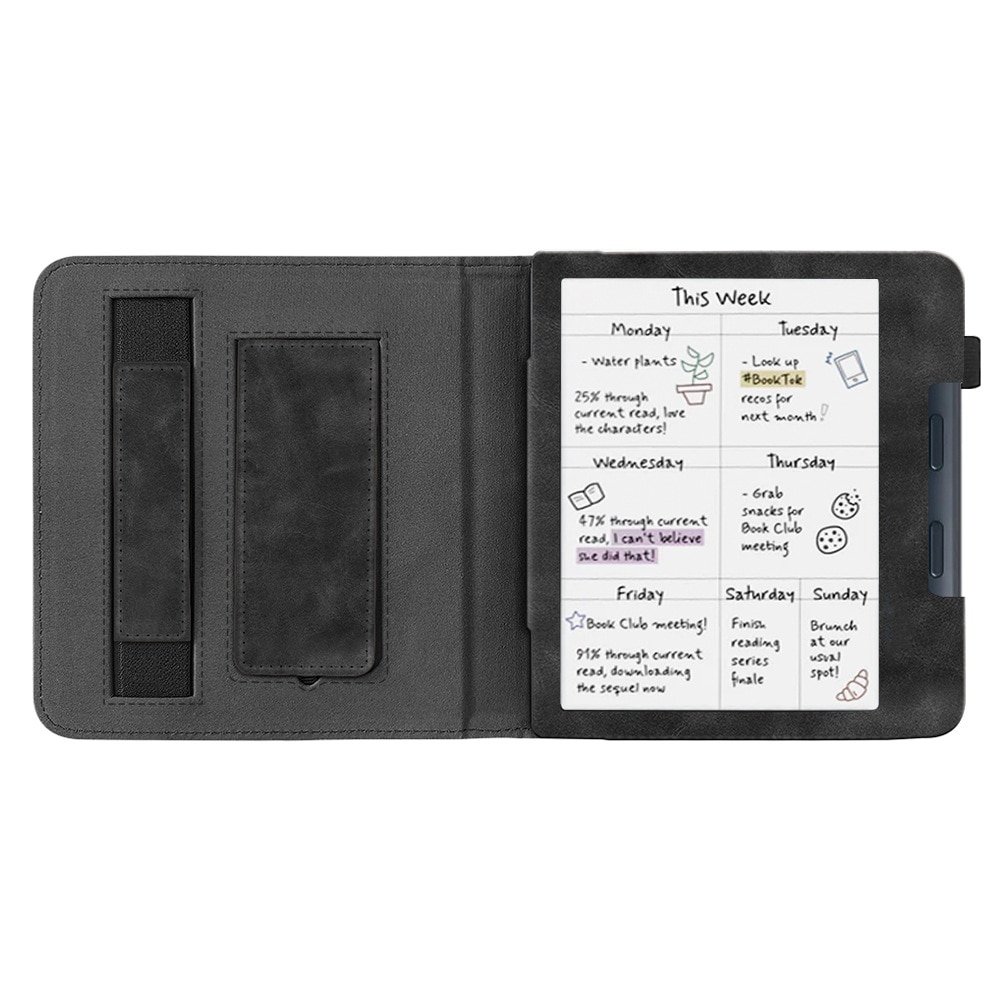 Husa din piele pentru KOBO Libra Colour 7-inch 2024, cu suport pentru incheietura mainii, modul de somn, microfibra