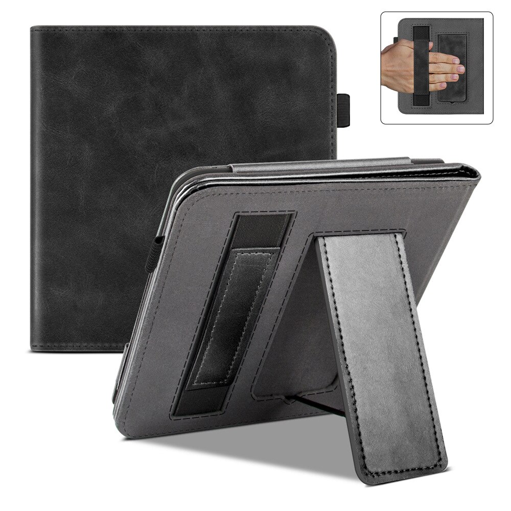 Husa din piele pentru KOBO Libra Colour 7-inch 2024, cu suport pentru incheietura mainii, modul de somn, microfibra