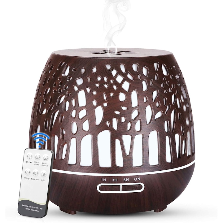 Umidificator portabil, cu timer si lumina de noapte, USB reincarcabil, compact, pentru spatii mici