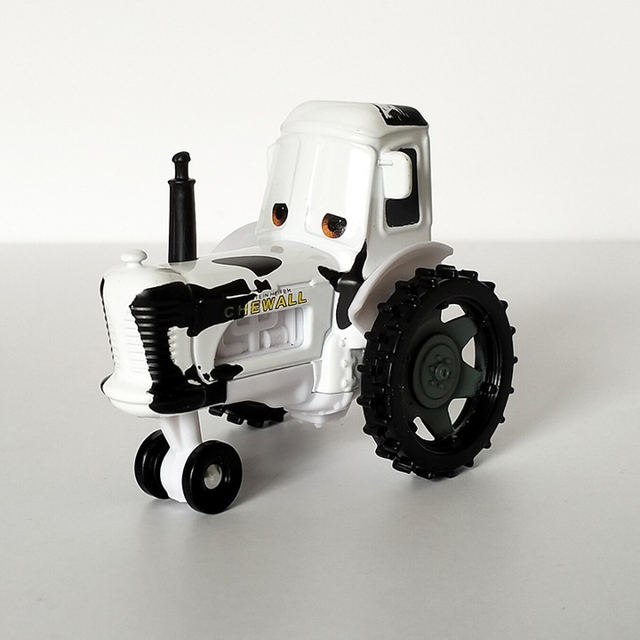 Masinuta din metal, tractor vaca alb, din filmul animat "Cars"
