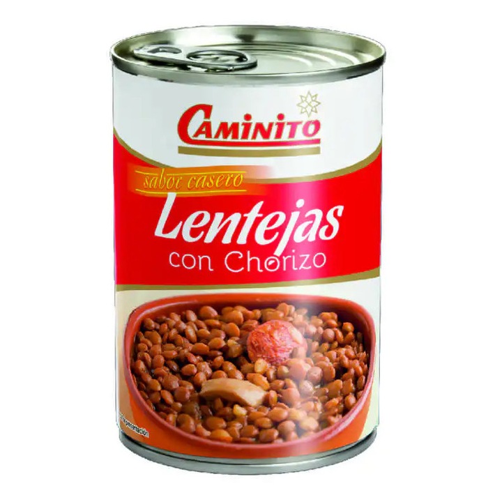 Conserve legume Caminito, mix linte cu chorizo, 415g