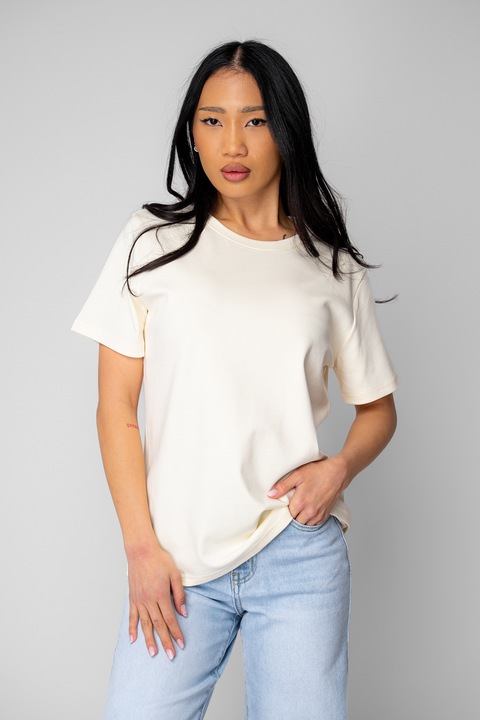 Tricou dama regular Light Yellow 20861, Galben deschis, One Size