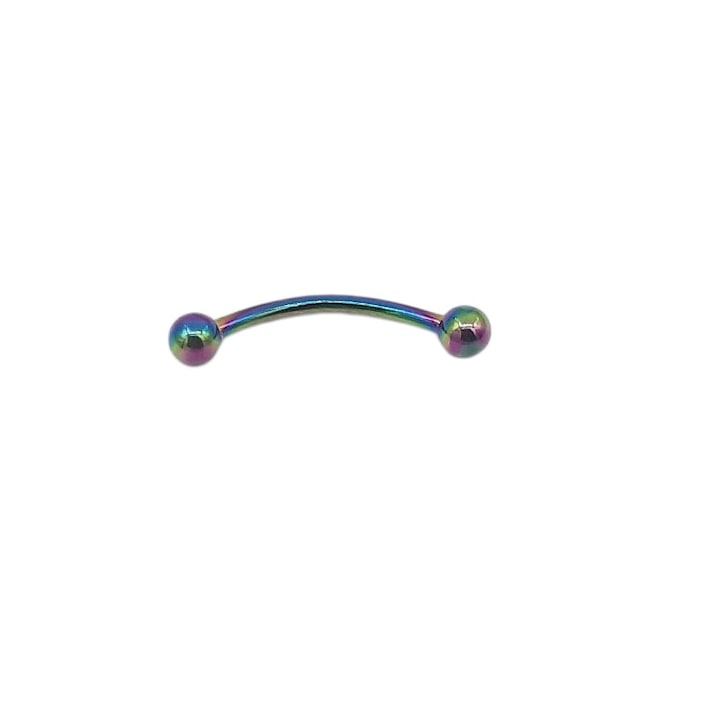 Piercing inox Rubin verde mov 1, 8 cm cu bile de 2 mm