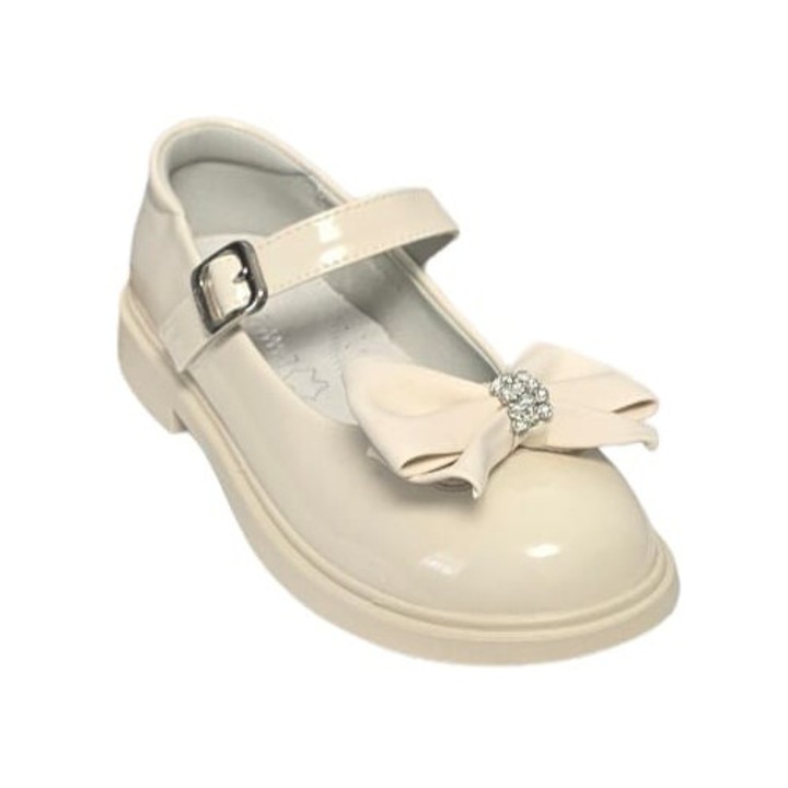 Pantofi lac pentru fetite, C0963, beige deschis