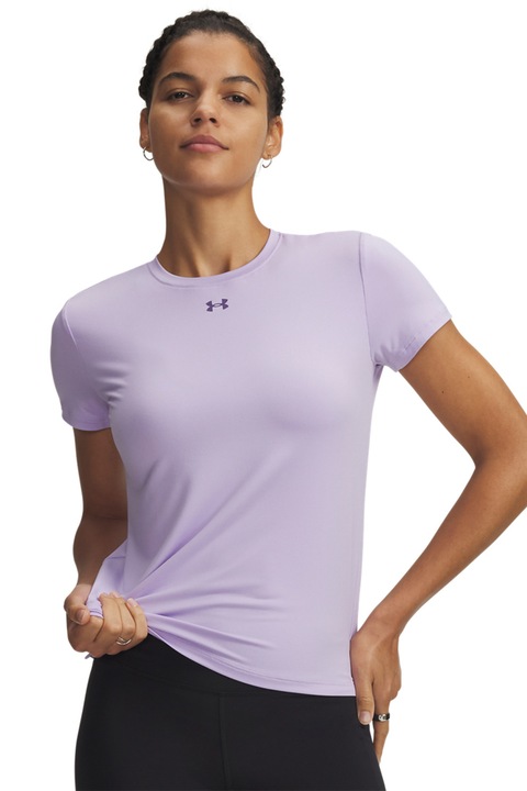 Under Armour, Tricou slim fit cu terminatie asimetrica pentru fitness Vanish, Violet deschis