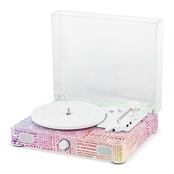 Pick-up Bluetooth Electromures EM 1020 HBE Color, Difuzoare integrate, 3 viteze 33/45/78 RPM, Ac safir, Compatibil vinil 7”-12”