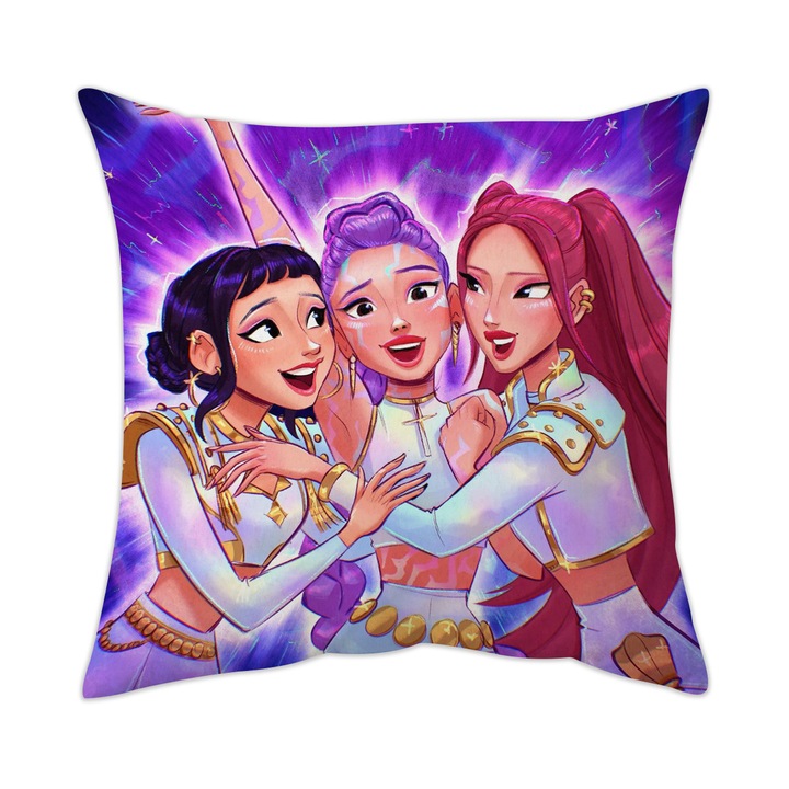 Fete de perna, Hunter Girls, imprimeu colorat, 45x45cm, un singur design