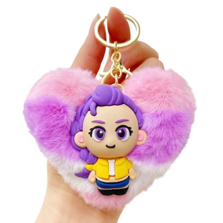 Brelocuri set K-POP Demon Hunter, pom-pom, design dragut, multicolor