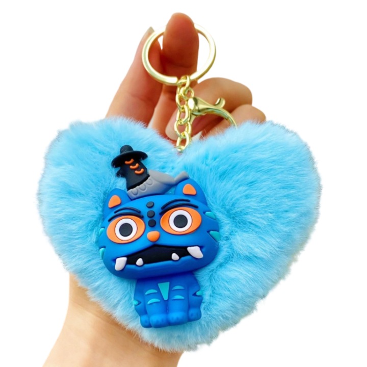 Brelocuri set K-POP Demon Hunter, pom-pom, design dragut, multicolor, A4