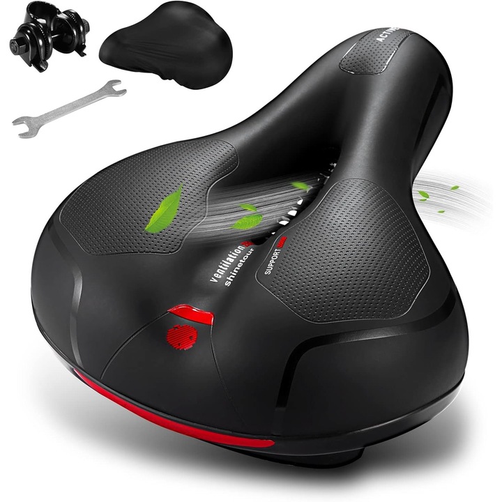 Sa de bicicleta, cu doua bile de absorbtie a socurilor, impermeabila, 9.7x8x3.7 inch, pentru barbati si femei