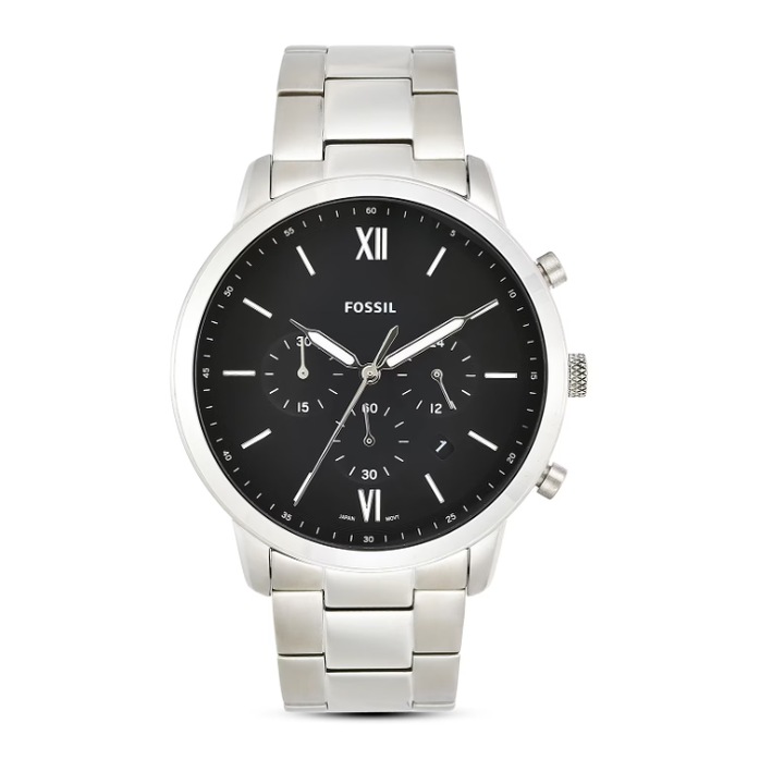 Fassil, FS5384 Ceas cronograf din otel inoxidabil Neutra, Ceas elegant si versatil pentru barbati Argintiu