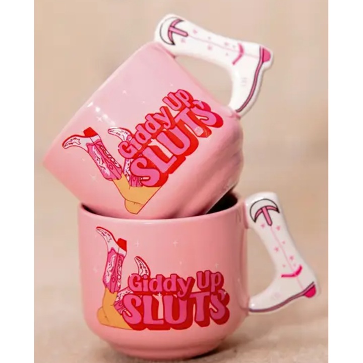 Set 2 cesti, Boxer Gifts, portelan, roz