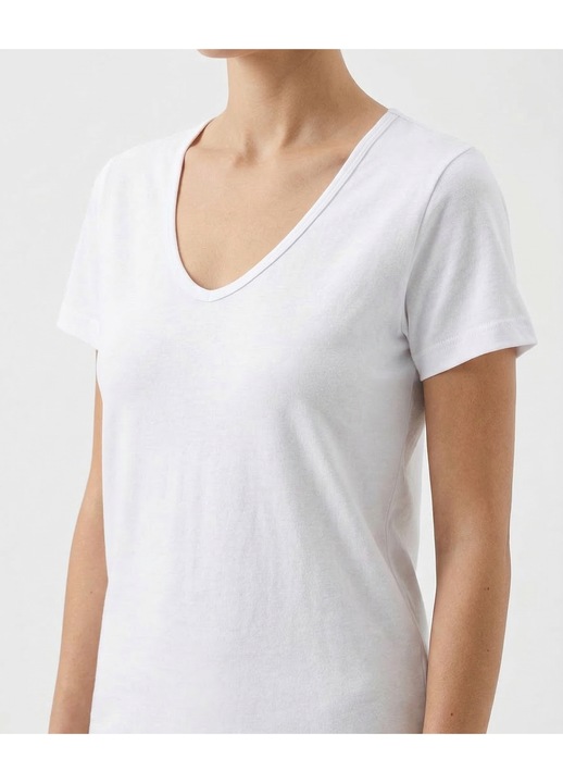Tricou dama, regular fit, bumbac, alb, Alb