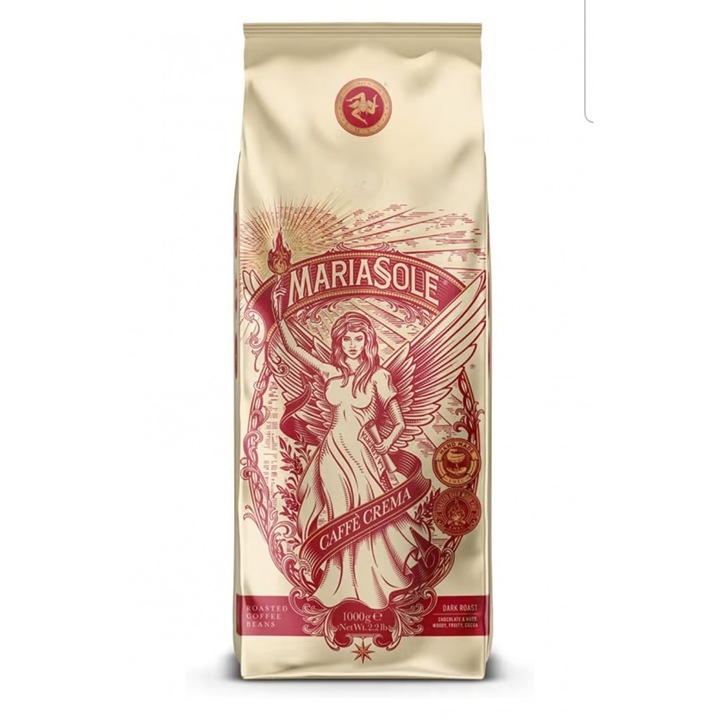 Cafea boabe MariaSole Caffe Crema, prajire traditionala, 1 kg, pentru espressoarele automate si portafiltru