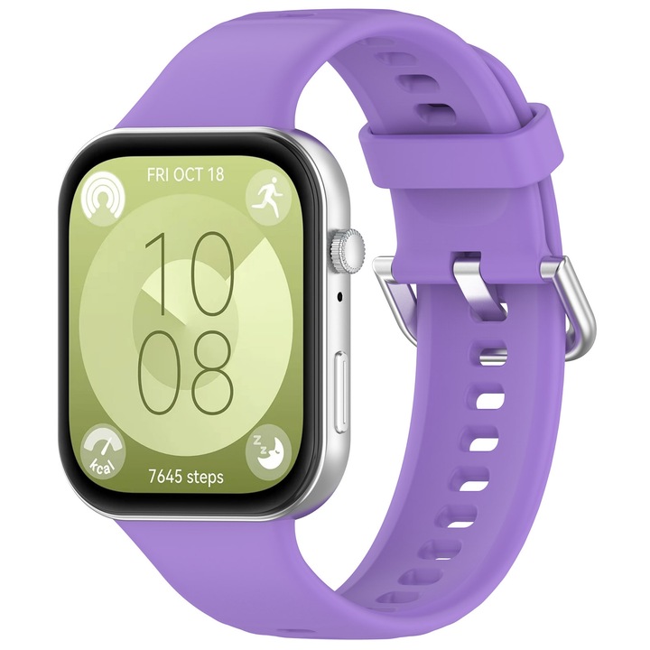Szilikon szíj Huawei Watch Fit 4 / Fit 4 Pro / Fit 3 okosórához – puha, állítható és vízálló, lila