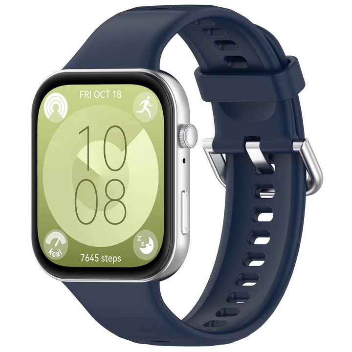 Curea Silicon pentru Huawei Watch Fit 4 / Fit 4 Pro / Fit 3 – moale, reglabila si rezistenta la apa, Albastru noapte