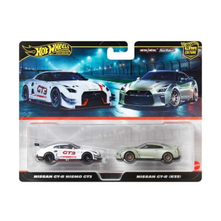 Autómodellek 2-csomag: Nissan GTR NISMO GT3 és Nissan GTR (R35) 1:64 Hotwheels