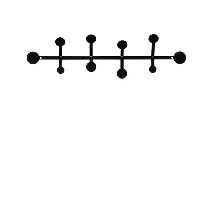 Cuier de perete Re-Bloom, metal, negru, 70 x 22 x 22 cm