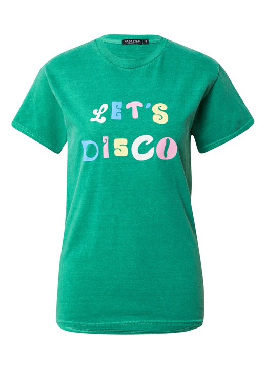 Tricou femei, Nasty Gal, verde, cu imprimeu grafic, casual, S