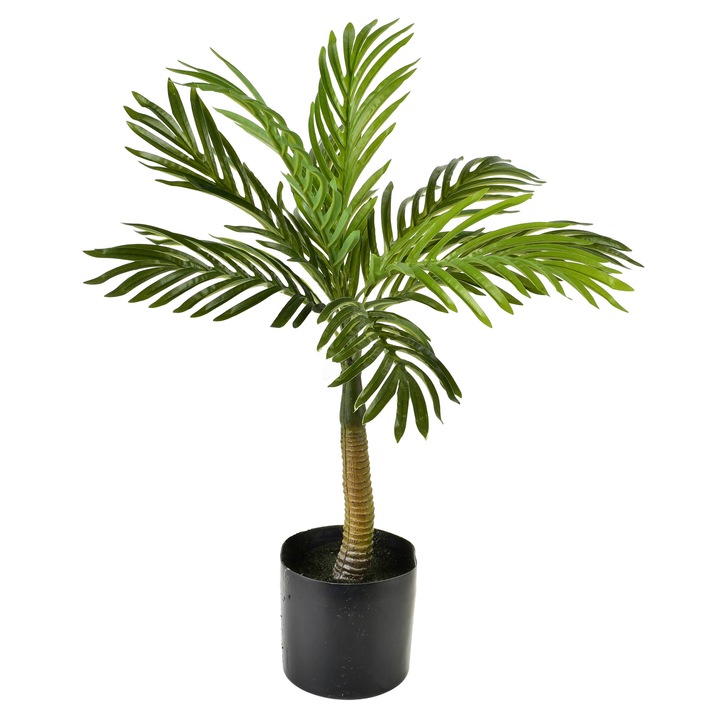 Műpálma, műanyag, Viridis, alacsony, 13 x 12 x 57 centiméter, zöld, 1 darab