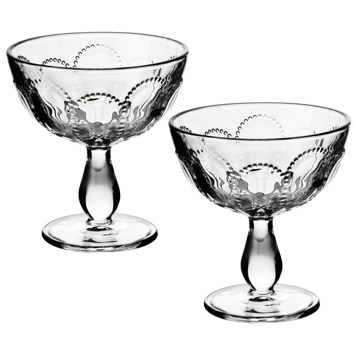 Desszertes kehely készlet, üveg, Daphne, Daphne, 11 x 11 x 12, 5 centiméter, átlátszó, 4 darab