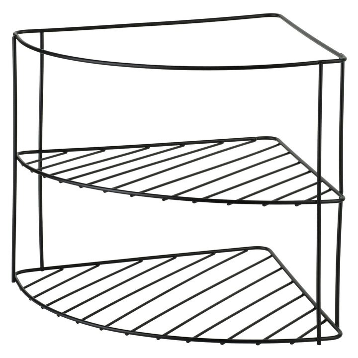 Sarokpolc, fém, Modern Kitchen, sarokpolc, 22, 5 x 22, 5 x 21, 5 cm, fekete, 1 darab