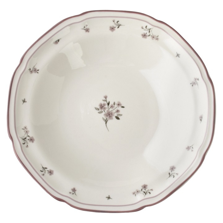 Mély tányér, porcelán, Rosalie, Rosalie, 22 x 22 x 3, 8 centiméter, pasztell virágmintás, 1 darab