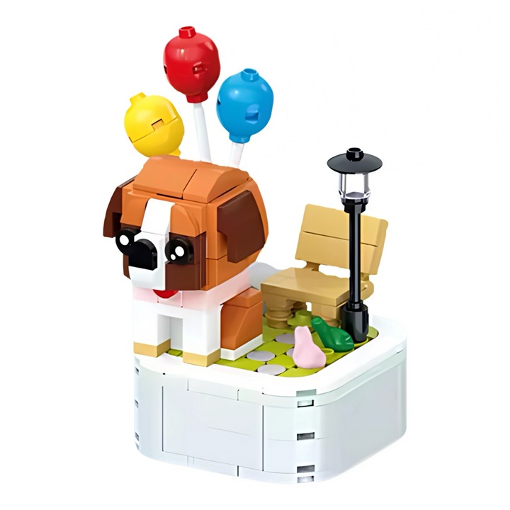 Set Constructie Catel Saint Bernard, 199 Piese, 10.7x10.8x8.3cm, Jucarie Educativa 6+