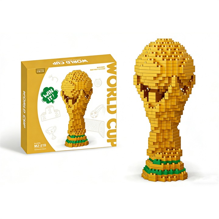 FIFA FIFA World Cup trófea építőkészlet, Chelfonds, 500 darab, arany, 10+ éveseknek ajánlott